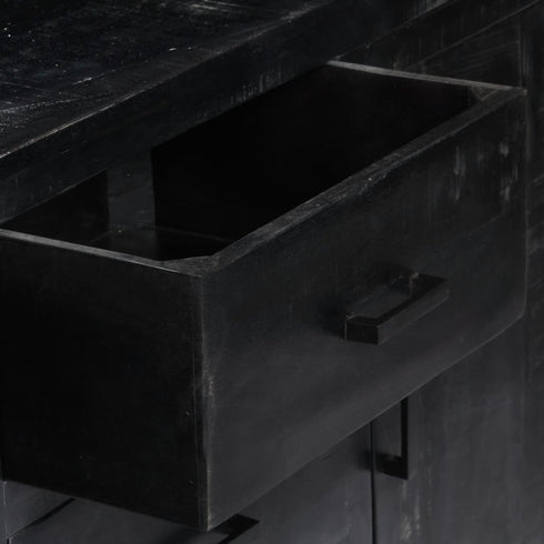 Rustika Rowe -  Sideboard Black 147x40x80 cm Solid Mango Wood
